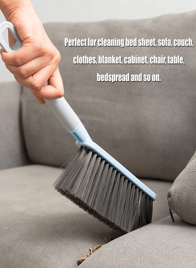 HomeAra 1PCS Hand Broom Cleaning Brush Soft Bristle Hand Brush with Long Handle Multi-Functional Dusting Brush for Bed, Car, Sofa, Furniture, Clothes, and Carpet (Blue,15.7 Inch) - Image 3